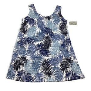 J. Valdi Blue Palm Leaf Beach Swimsuit Cover Up NEW! Retail $54